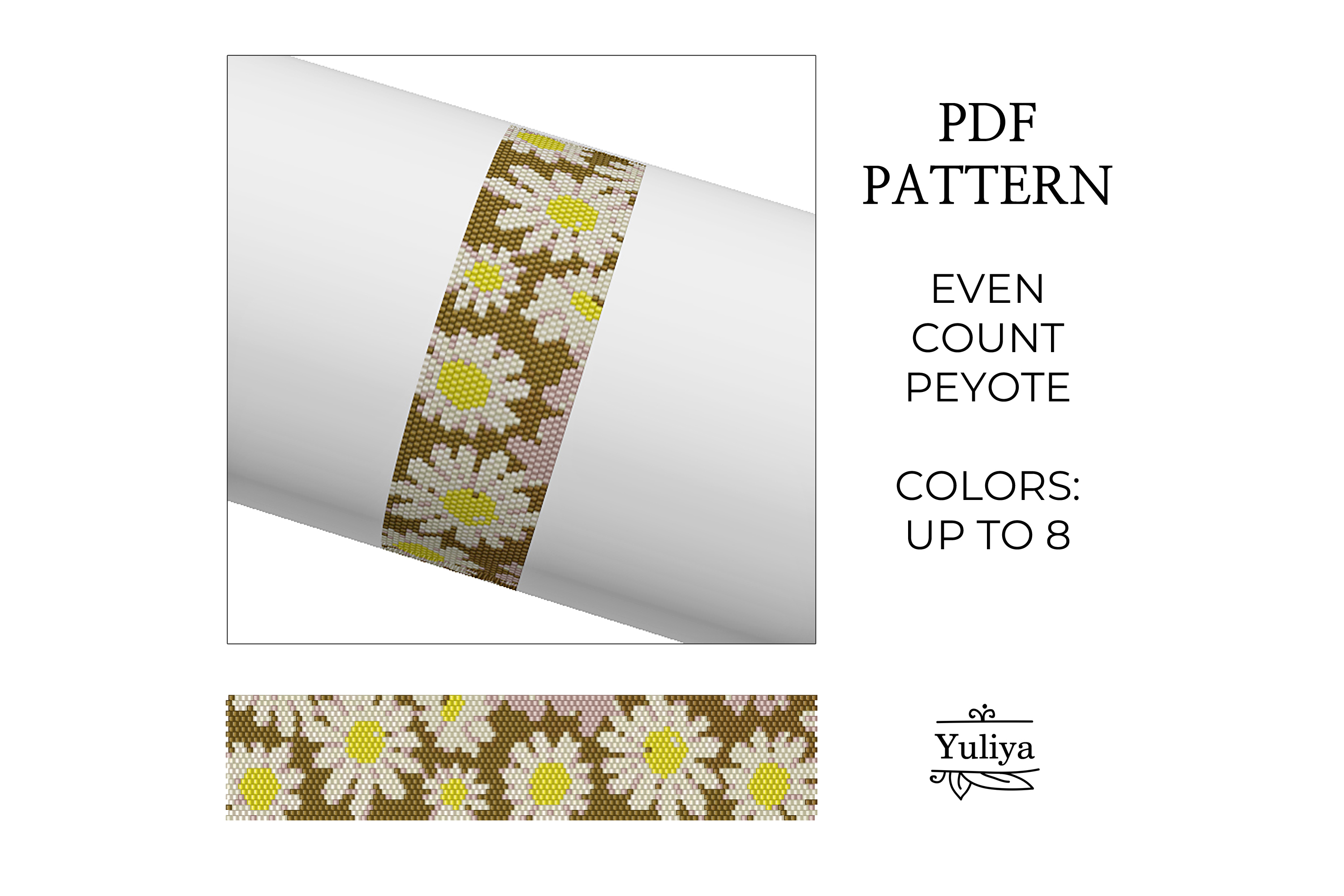 Daisy Peyote Bracelet Pattern PDF