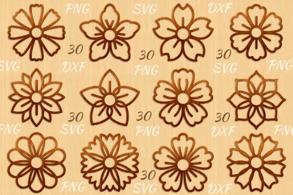 Floral Blossom SVG DXF Bundle 30 Vector Graphic by Josehysf · Creative ...