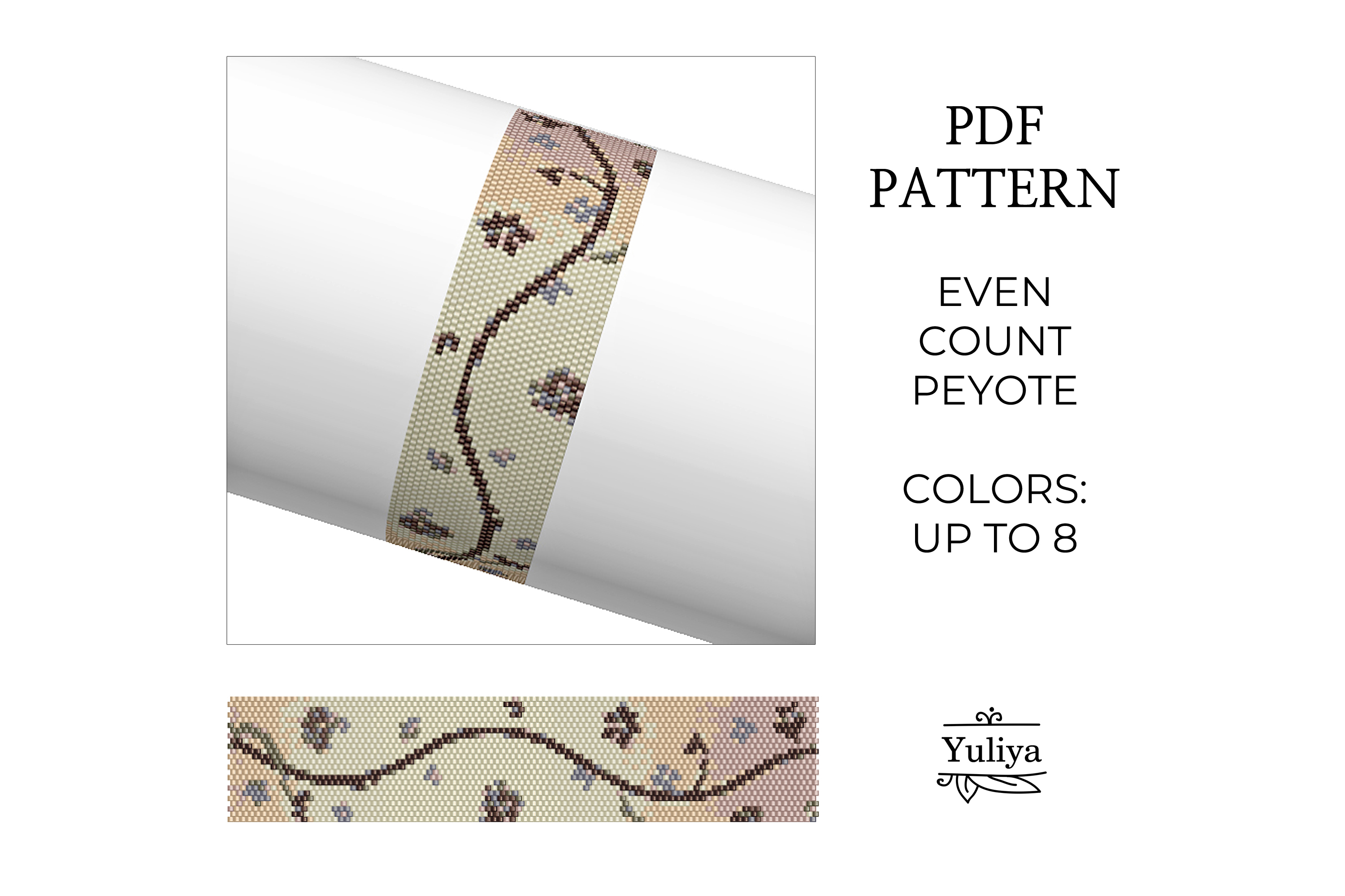 Floral Peyote Bracelet Pattern PDF
