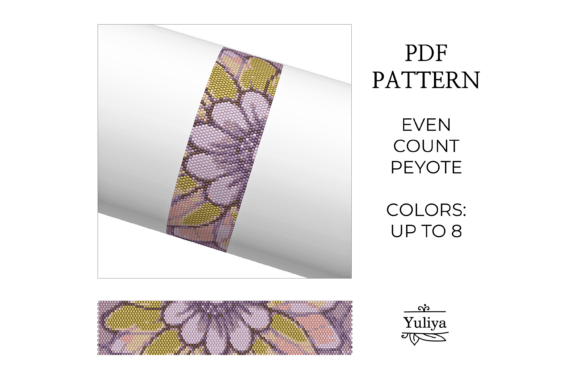 Floral Peyote Bracelet Pattern PDF