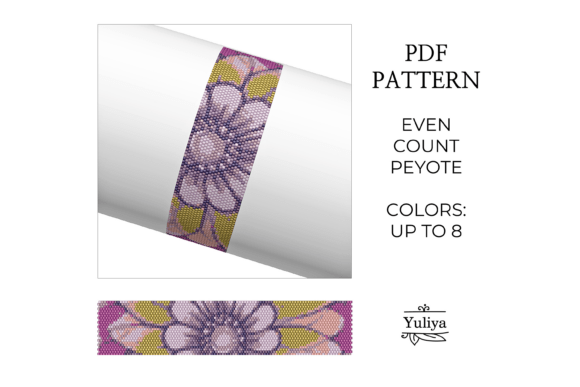 Flower Peyote Stitch Bracelet Pattern