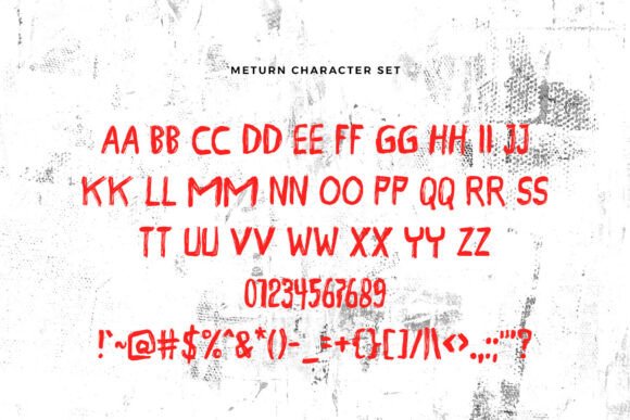 Meturn Font font preview - 4