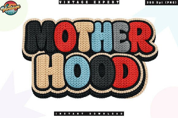 Motherhood Crochet Yarn Faux PNG