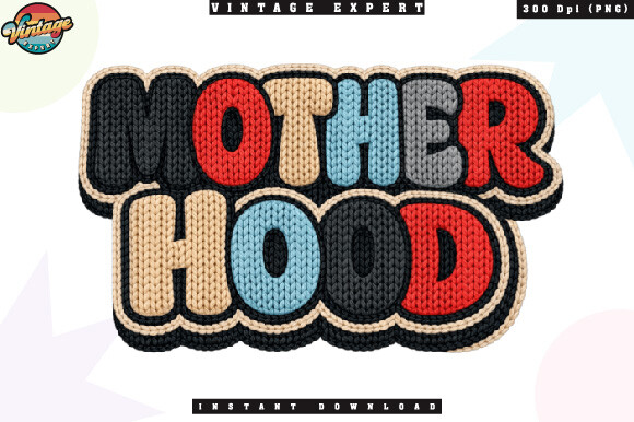 Motherhood Crochet Yarn Faux PNG