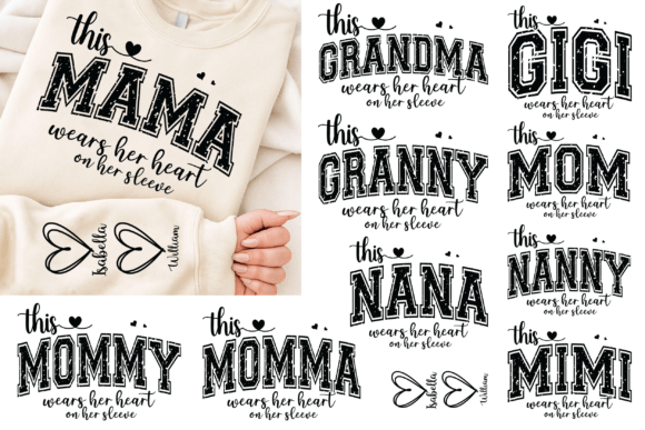 This Mama/Grandma/Nana Custom SVG Bundle Graphic T-shirt Designs By Bee.design