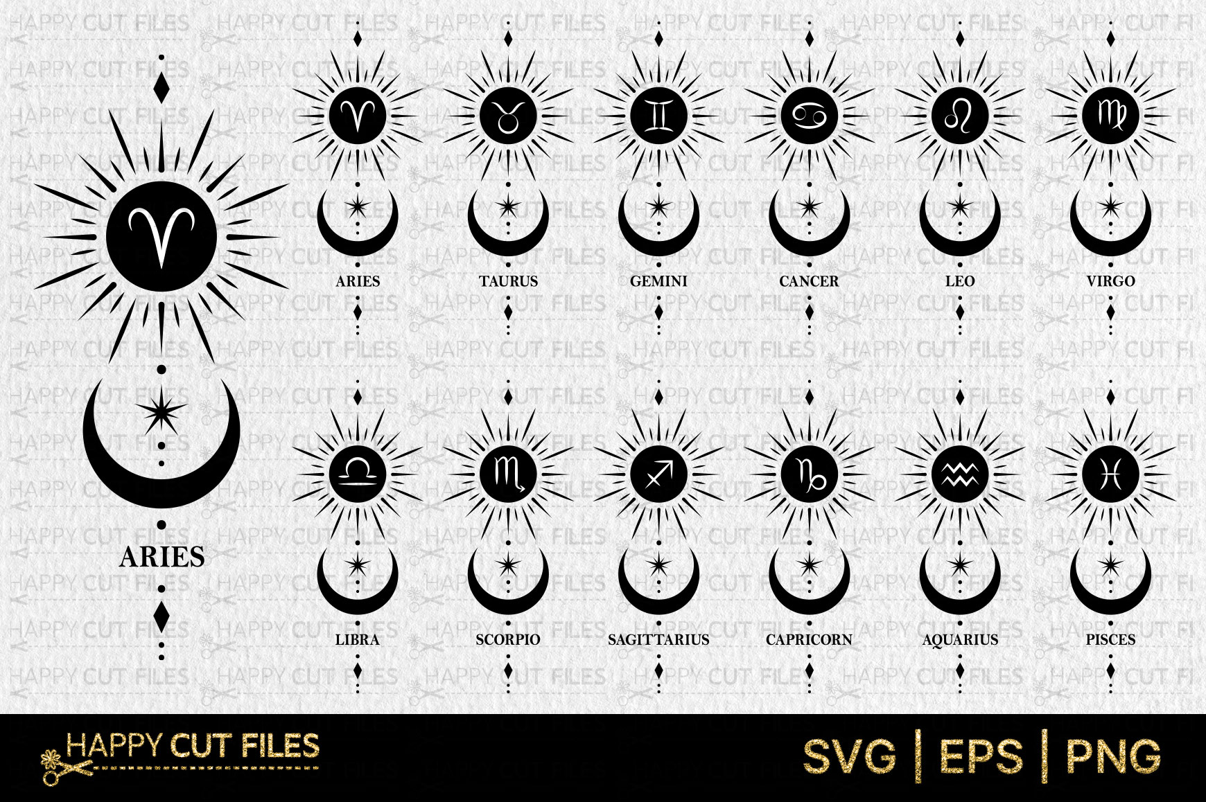 Zodiac Sign Celestial Magic Mystical Svg