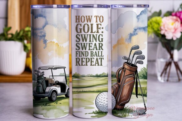 Golf Day Humor 20oz Tumbler Wrap Graphic Tumbler Wraps By Drumpee Design