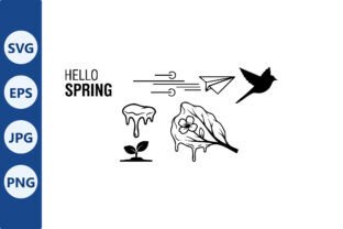 Hello Spring Nature Clipart Set Graphic by SVG vector PNG · Creative ...