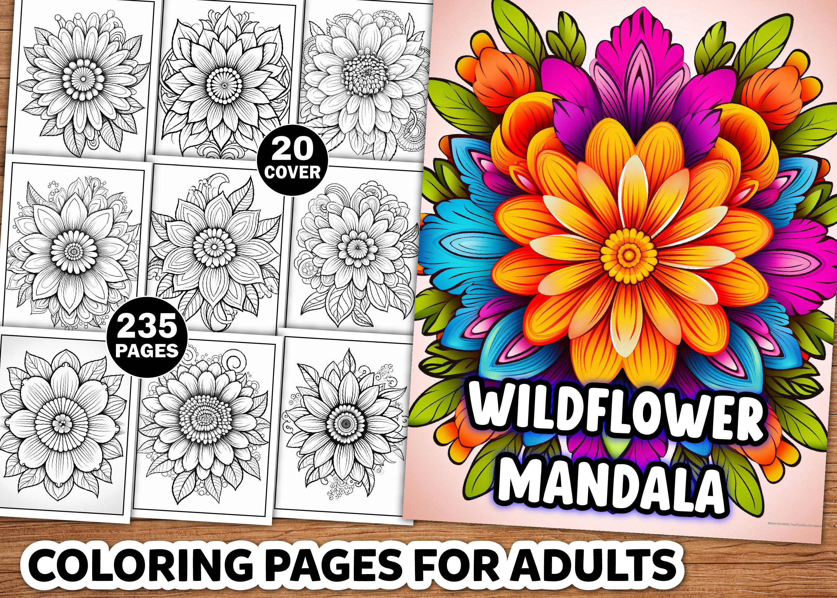 Wildflower Mandala Coloring Pages