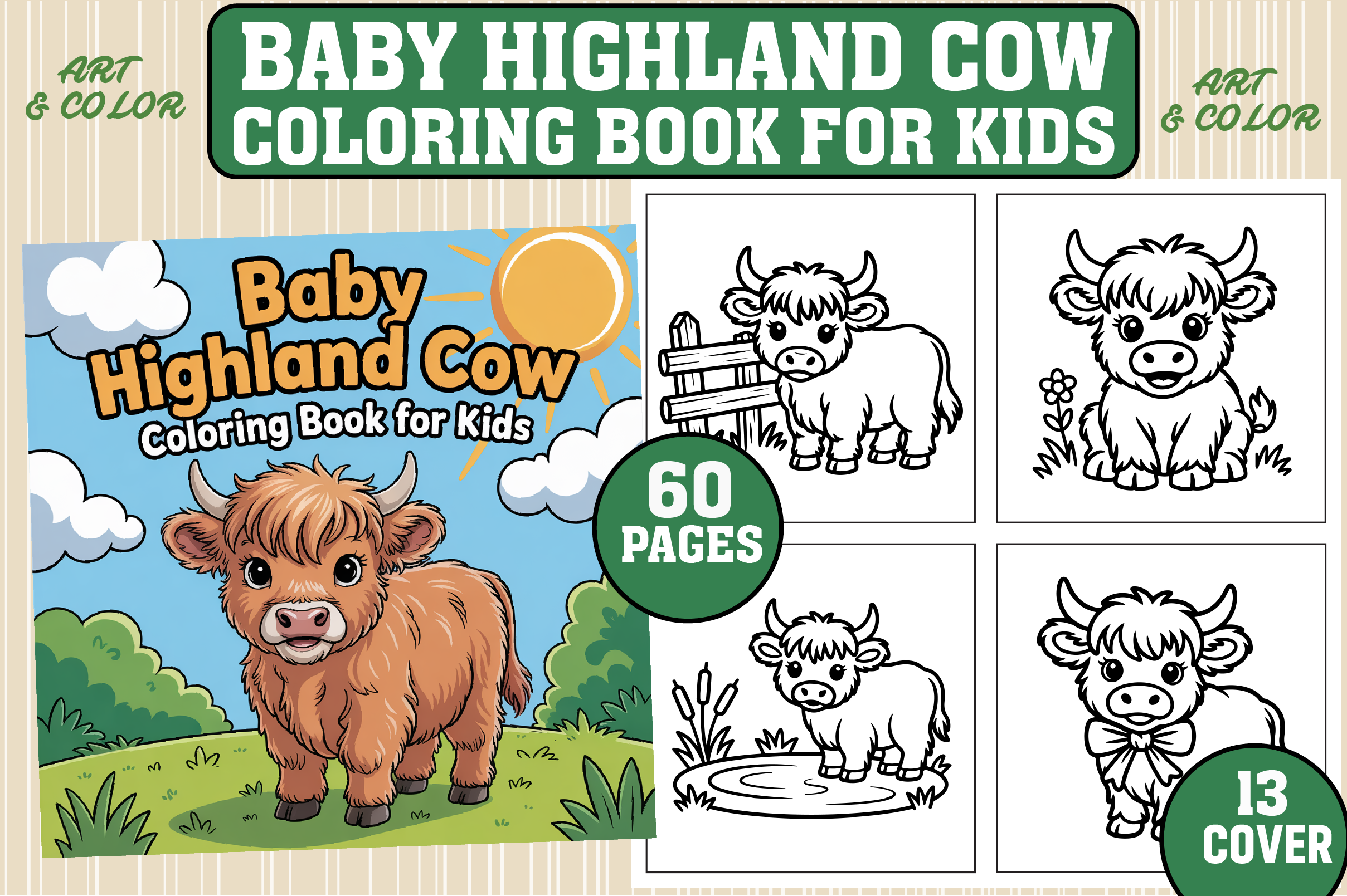 60 Baby Highland Cow Coloring Pages