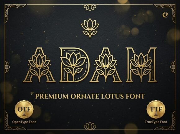 Adam Decorative Font By Raholco
