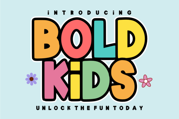 Preview specimen of Bold Kids display font