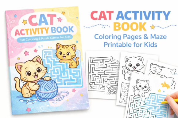Cute Cat Activity Book for Kids