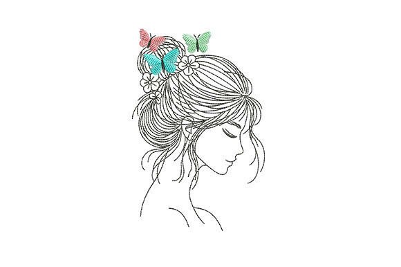 Ethereal Woman with Butterflies Sketch