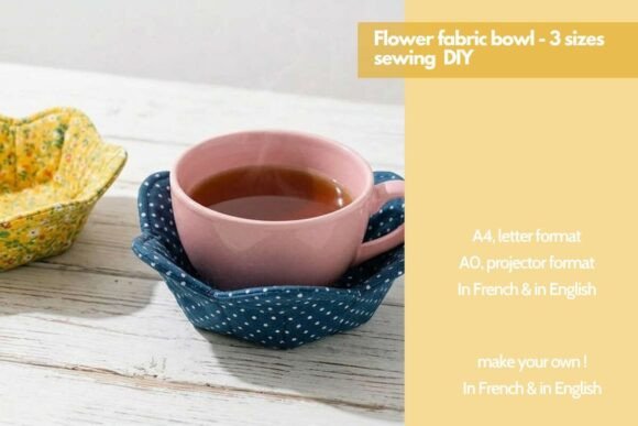 Fabric Flower Bowl Sewing Pattern & DIY