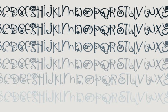 Fancy Flowers Family Font PNG with transparent background - Preview 4