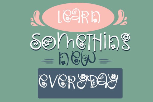 Fancy Flowers Family Font PNG with transparent background - Preview 5