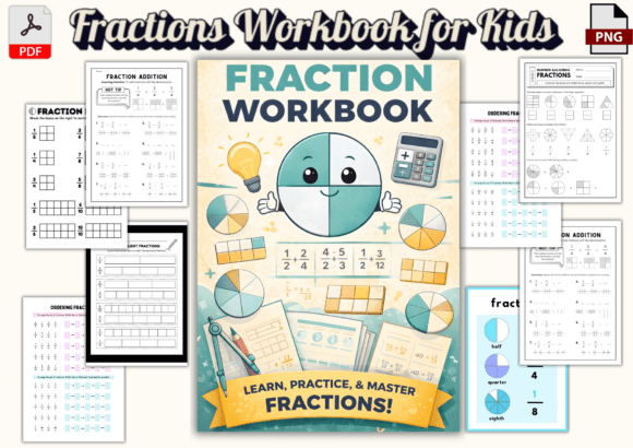 Fractions Workbook for Kids