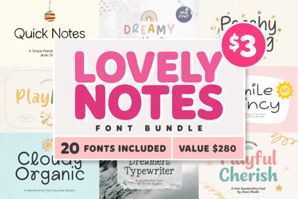 Lovely Notes Font Bundle Bundles