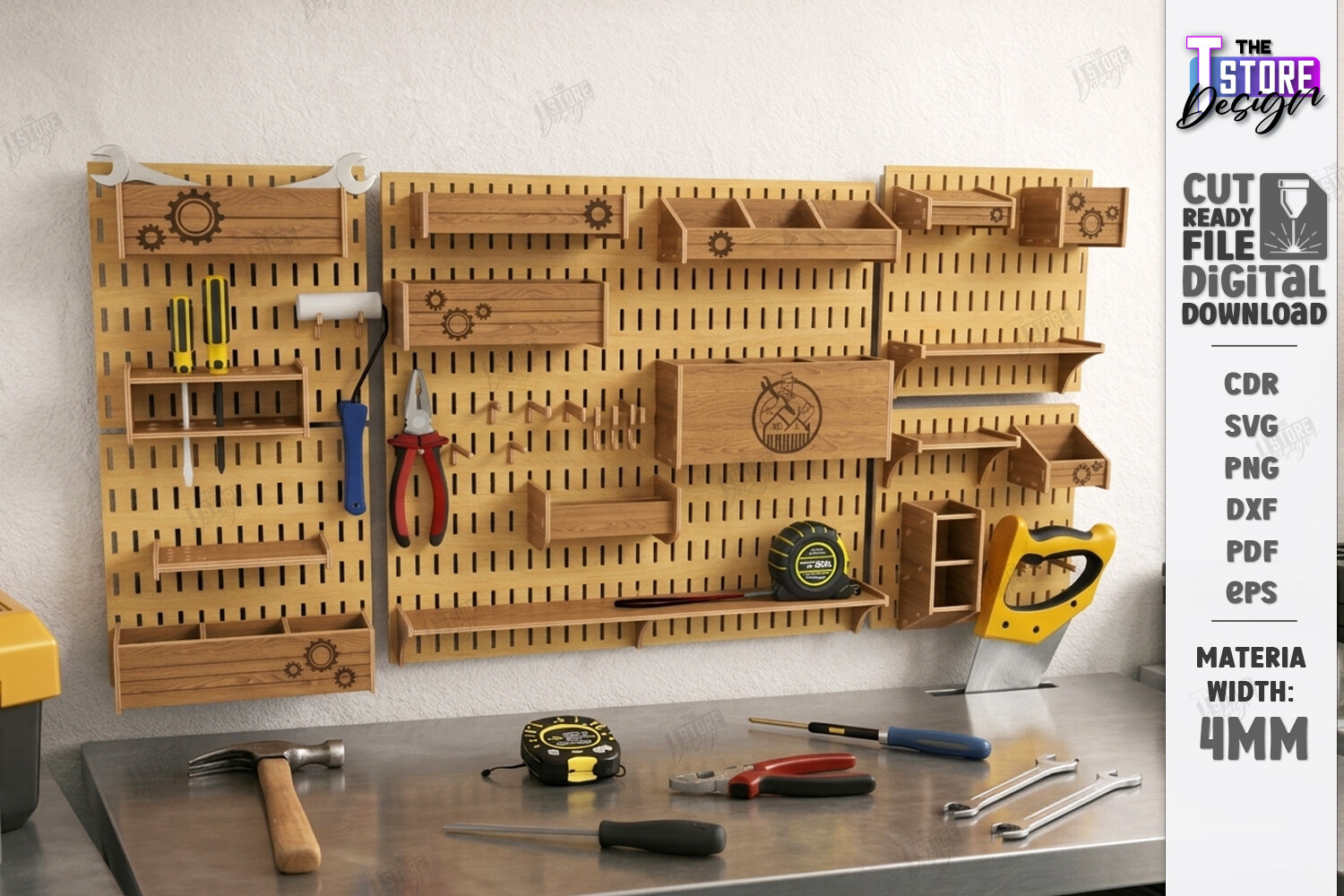 Modular Tool Organizer Laser Cut | CNC laser cut file