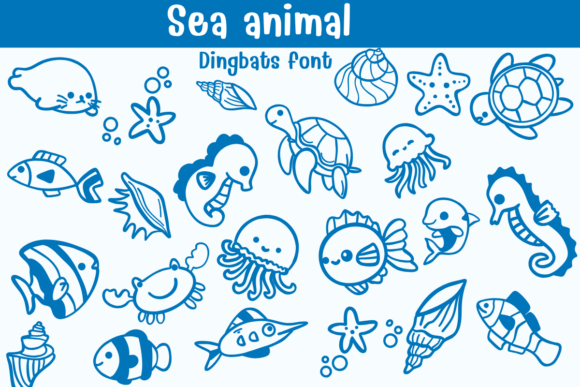 Sea Animal Dingbats Font By Sontaya