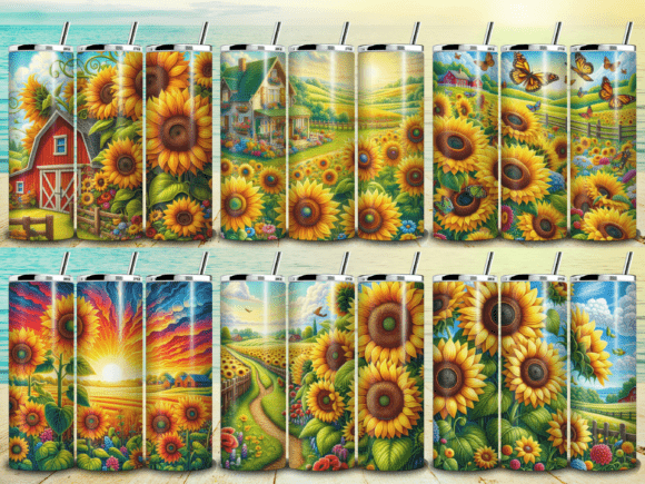 Sunflowers & Farm Tumbler Wrap Bundle