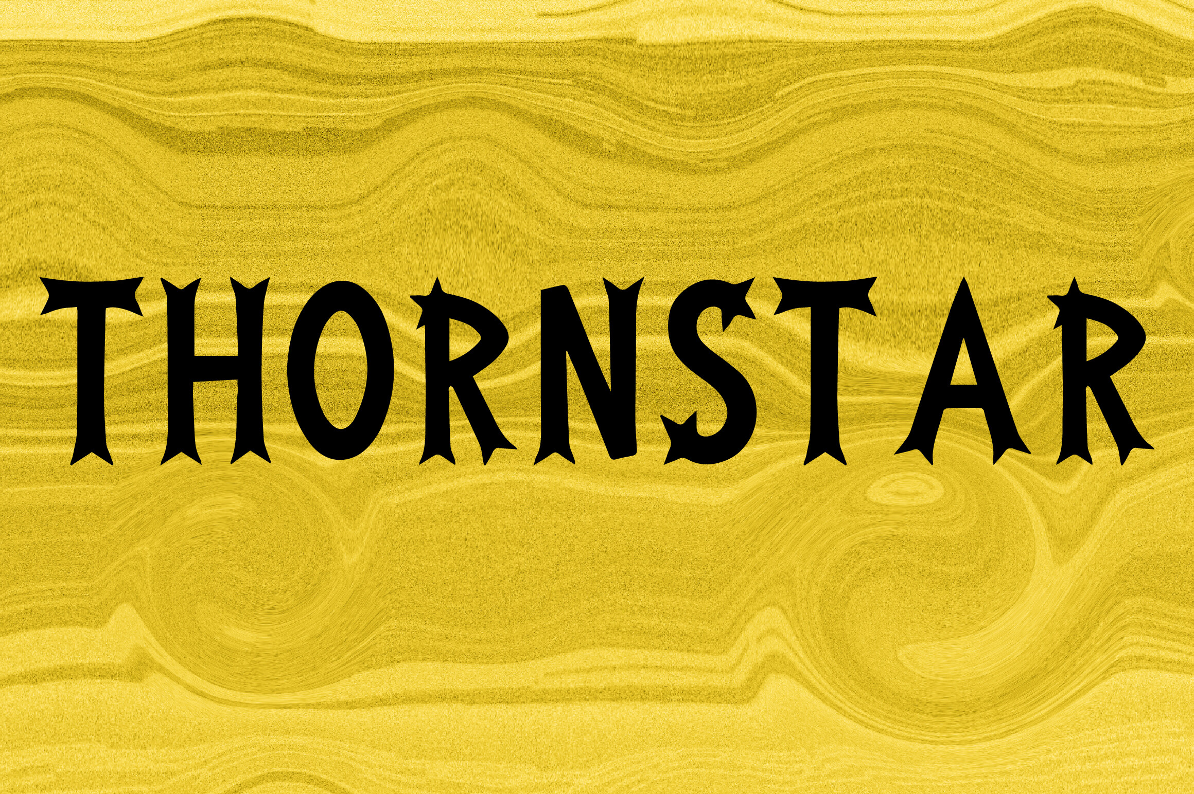 Thornstar decorative font preview with dark fantasy display lettering