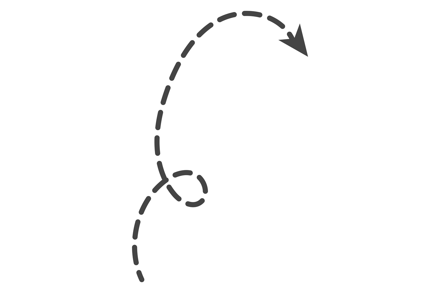 Twisted Arrow Dashed Line Drawing. Turn Graphic by vectortatu ...