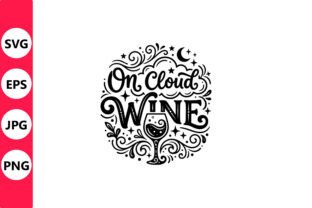 On Cloud Wine Logo Design Graphic by SVG vector PNG · Creative Fabrica
