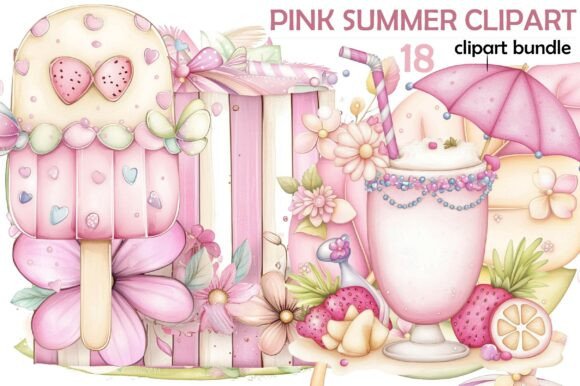 summer clipart bundle with mixed seasonal elements, versatile png set for summer design projects