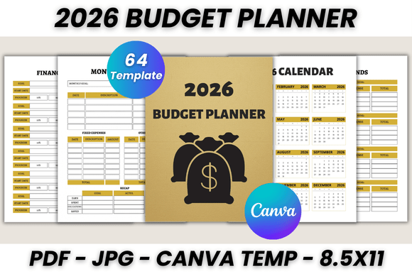 2026 Budget Planner Canva Template