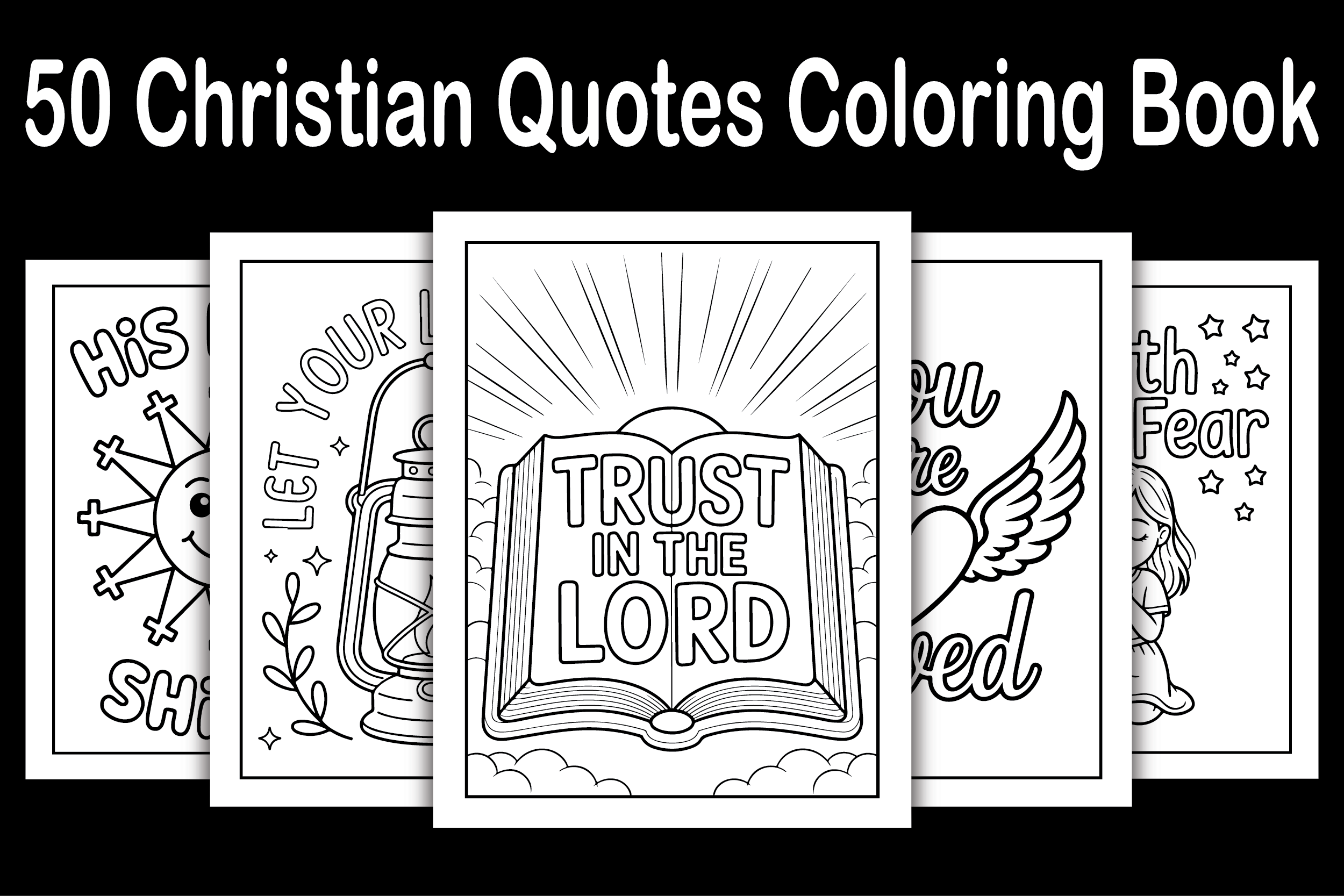 50 Christian Quotes Coloring Book