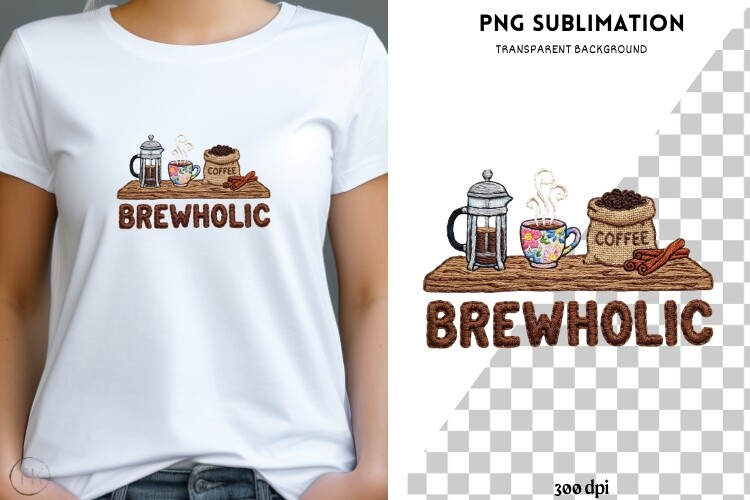 Brewholic PNG Sublimation | Coffee Lover