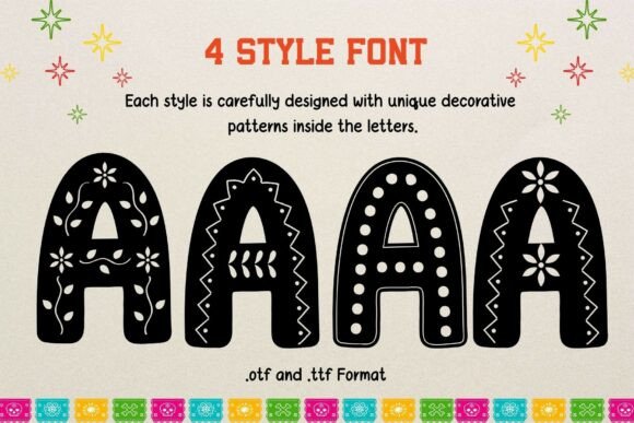 Cinco Fiesta Font PNG with transparent background - Preview 1