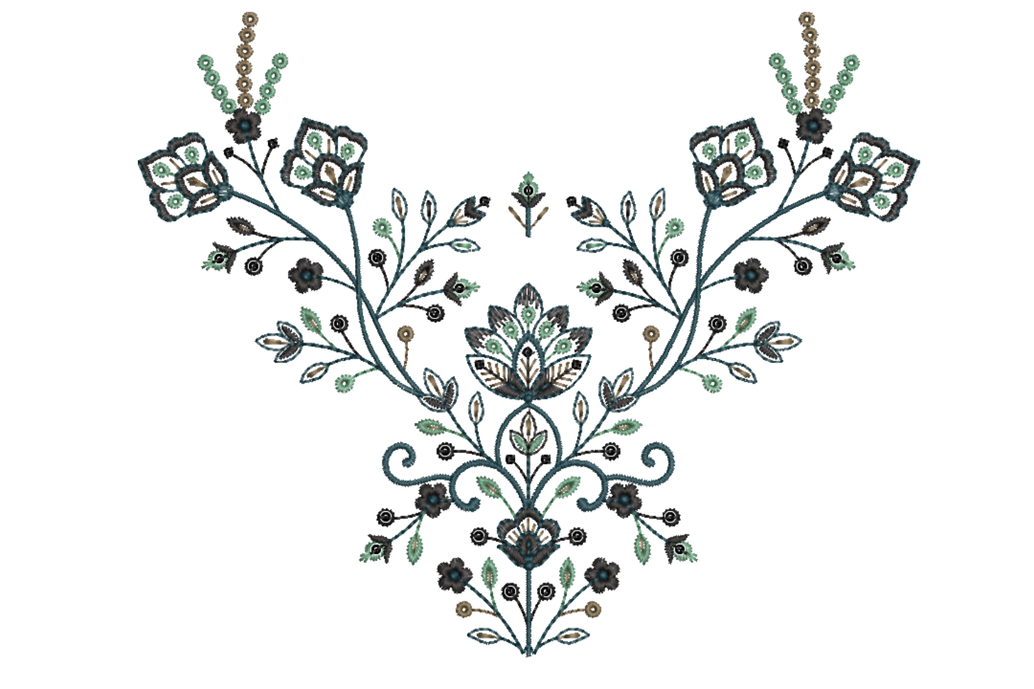 Creative Floral Embroidery Design