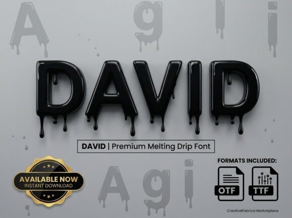 Preview specimen of David decorative font