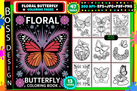 47 Floral Butterfly Coloring Pages