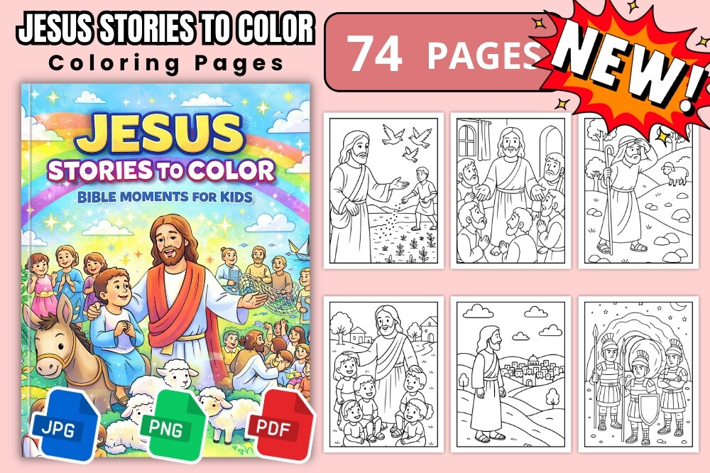 Jesus Stories Bible Coloring Pages Book