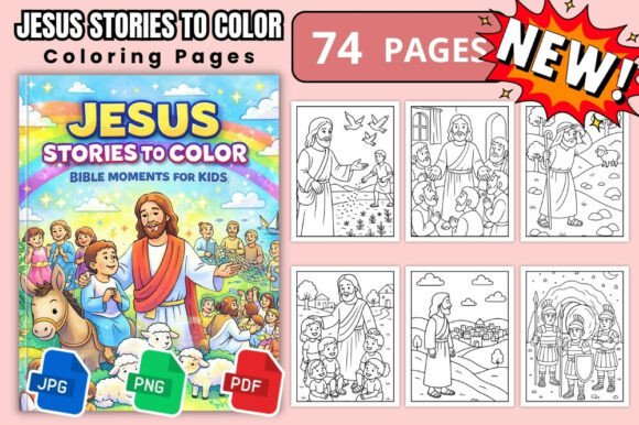 Jesus Stories Bible Coloring Pages Book