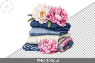 Knitted sweater stack PNG clipart