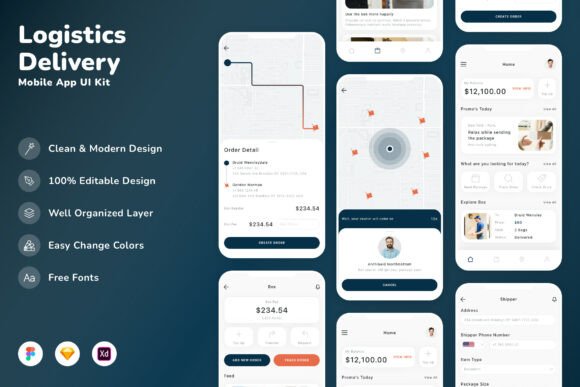 Logistics & Delivery Mobile App UI Kit