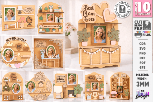 Mother's Day Photo Frame Laser Cut | CNC · Creative Fabrica