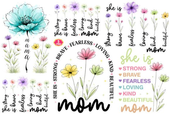 Mother's Day PNG Bundle, She is Mom PNG