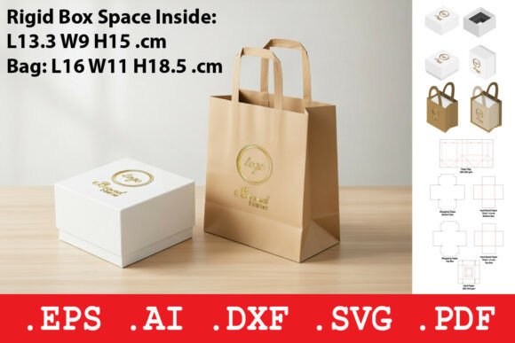 Rigid Box with Matching Paper Gift Bag Illustration Boîtes et cartons Par Pungpond. TH