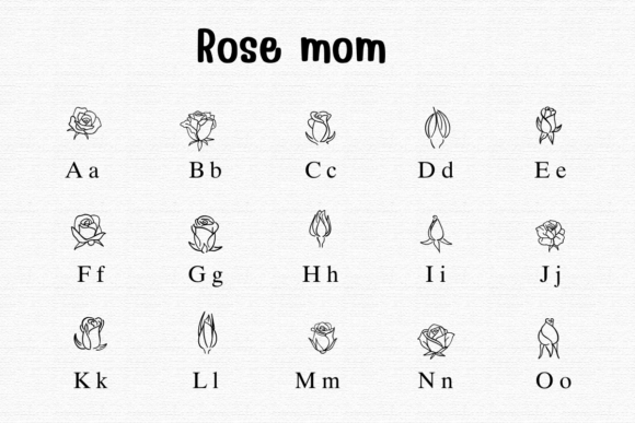 Rose Mom Font PNG with transparent background - Preview 1