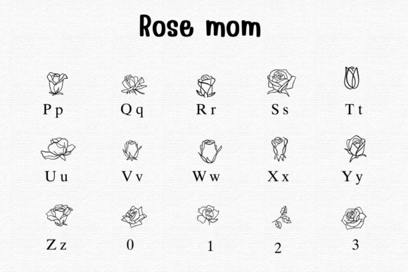 Rose Mom Font PNG with transparent background - Preview 2
