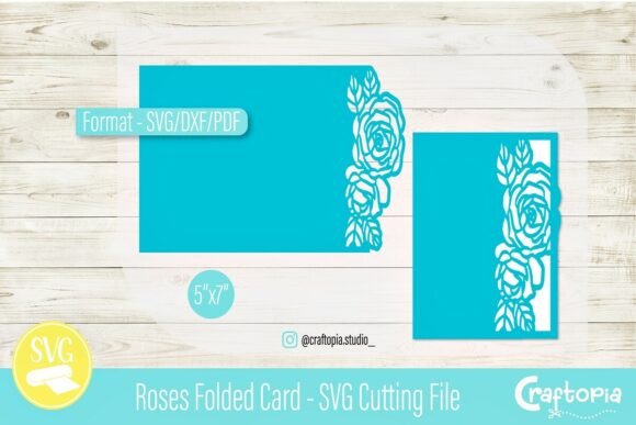 Roses Folded Card – SVG Cutting File