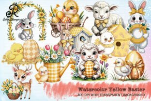 Watercolor Yellow Easter Clipart