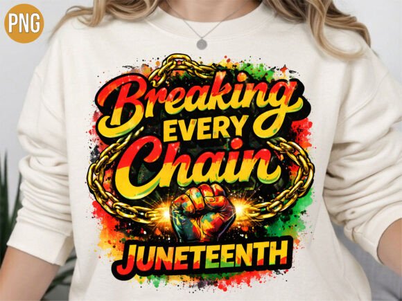 Breaking Every Chain Juneteenth PNG Graphic T-shirt Designs By The Black Cat