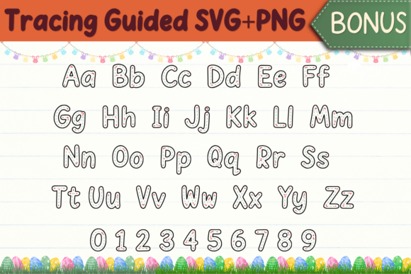 Bunny Tracing Guided Font PNG with transparent background - Preview 2